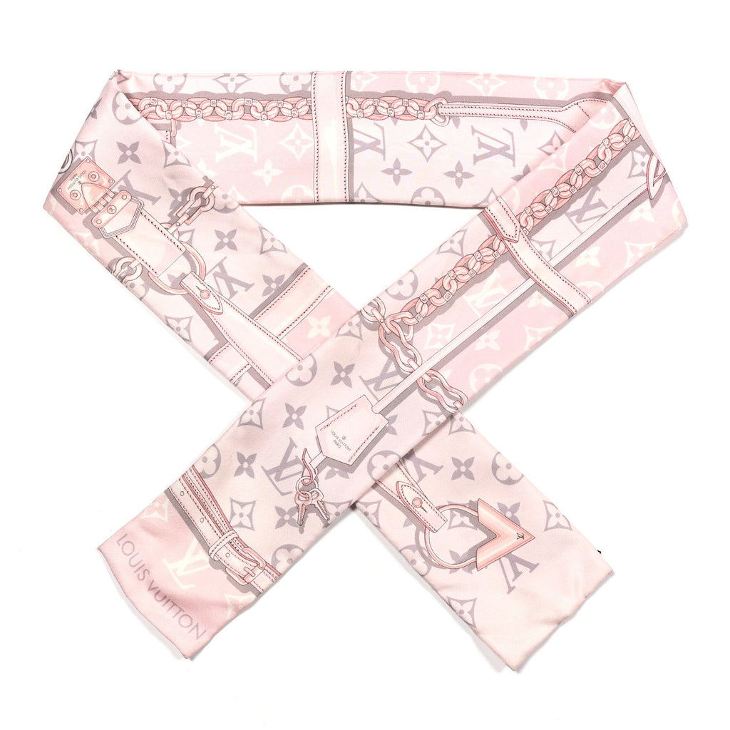 Louis Vuitton Silk Monogram Confidential Bandeau Light Pink Porcelain Rose Beige Ebony