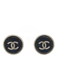 Resin CC Round Stud Earrings Blue