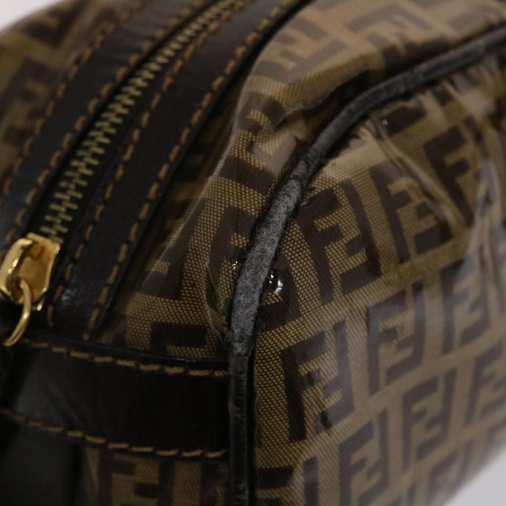 FENDI Zucchino Canvas Hand Bag Coated Canvas Brown  49107