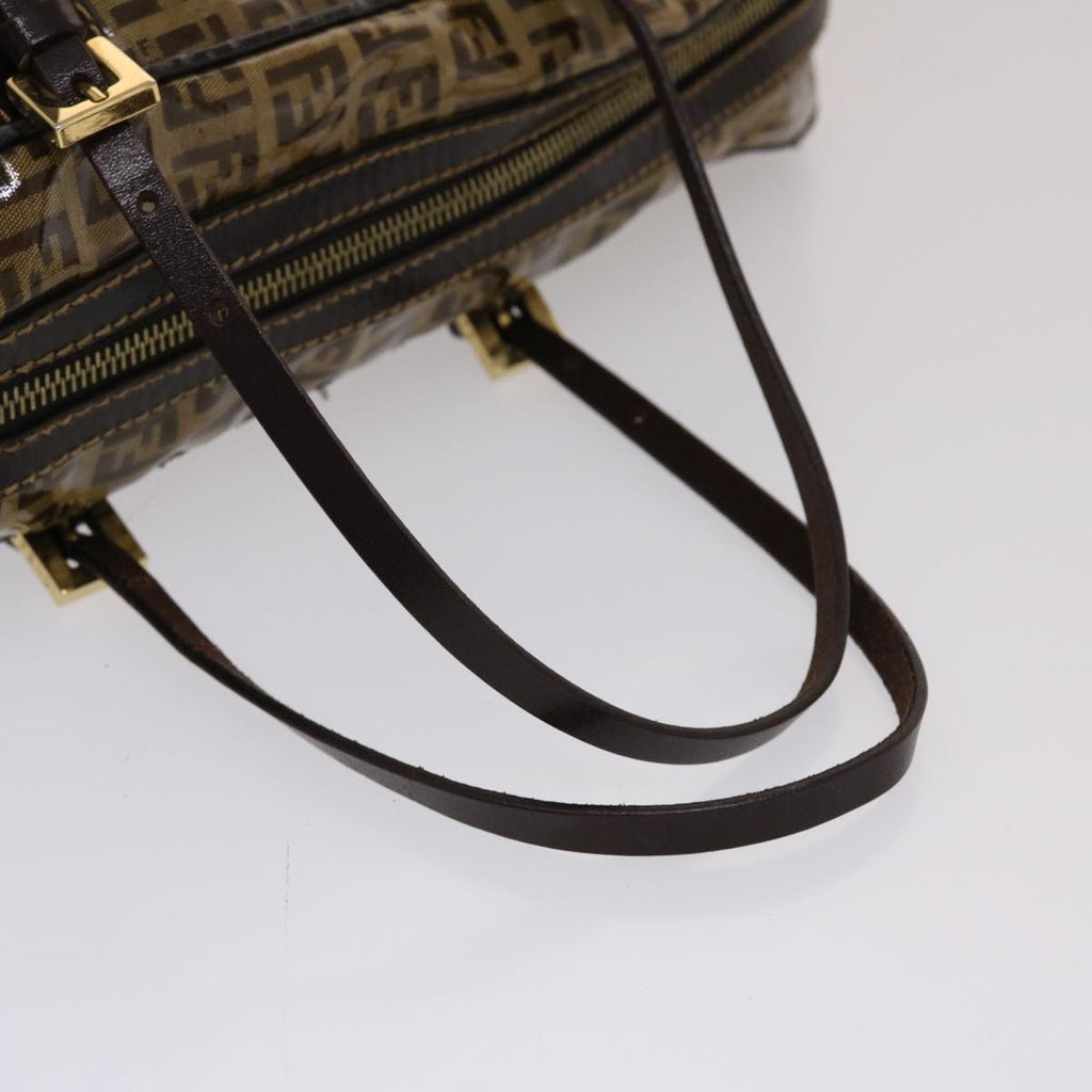 FENDI Zucchino Canvas Hand Bag Coated Canvas Brown  49107