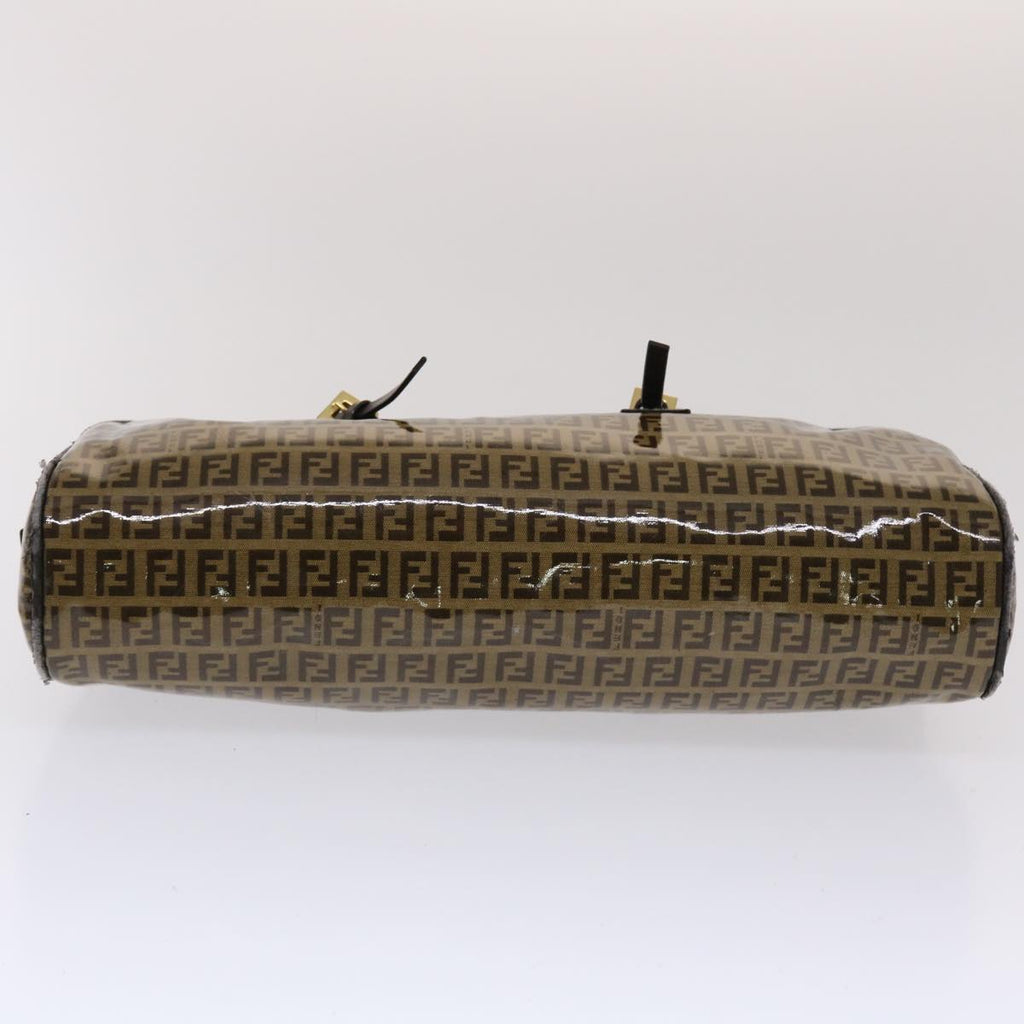 FENDI Zucchino Canvas Hand Bag Coated Canvas Brown  49107