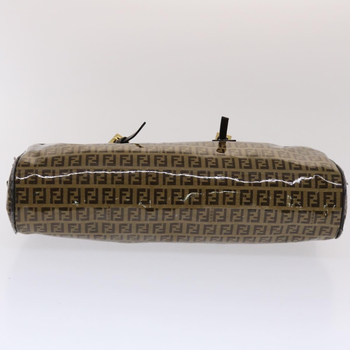 FENDI Zucchino Canvas Hand Bag Coated Canvas Brown  49107