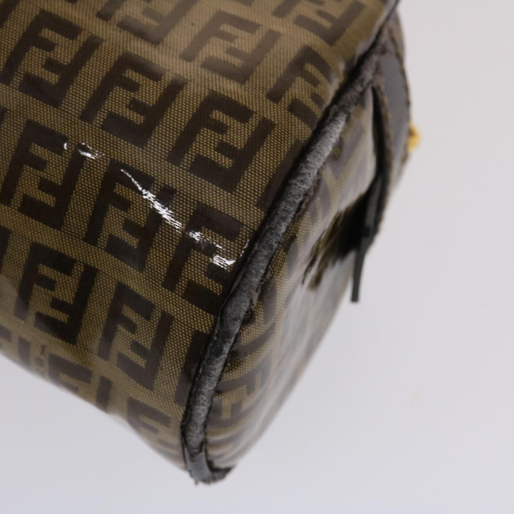 FENDI Zucchino Canvas Hand Bag Coated Canvas Brown  49107
