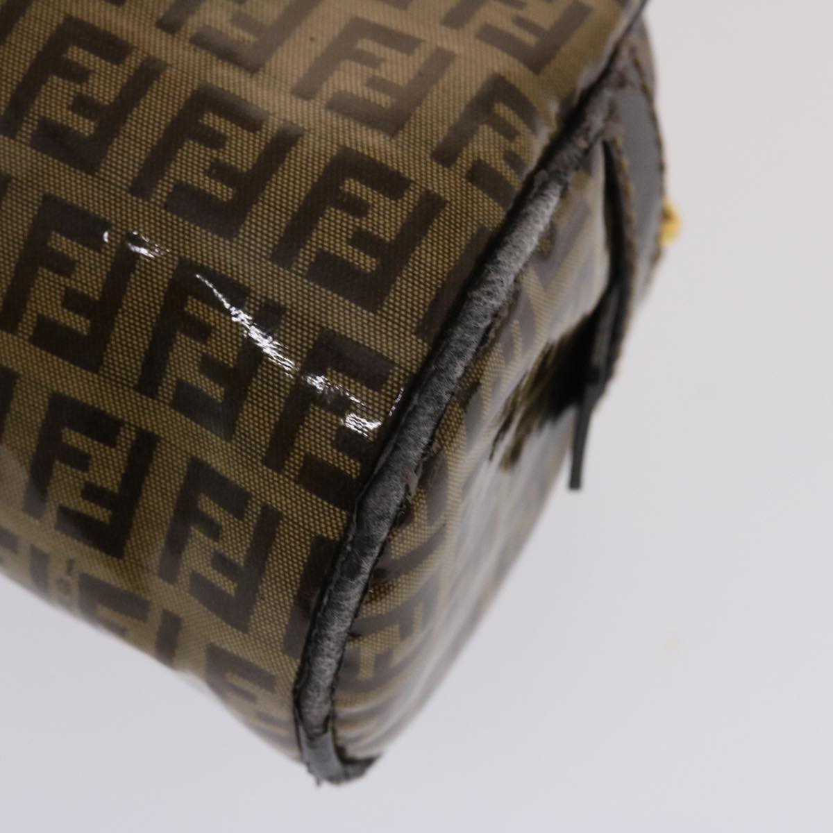 FENDI Zucchino Canvas Hand Bag Coated Canvas Brown  49107