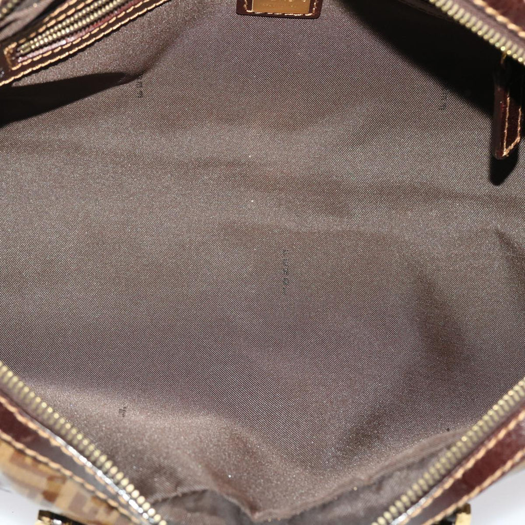 FENDI Zucchino Canvas Hand Bag Coated Canvas Brown  49107