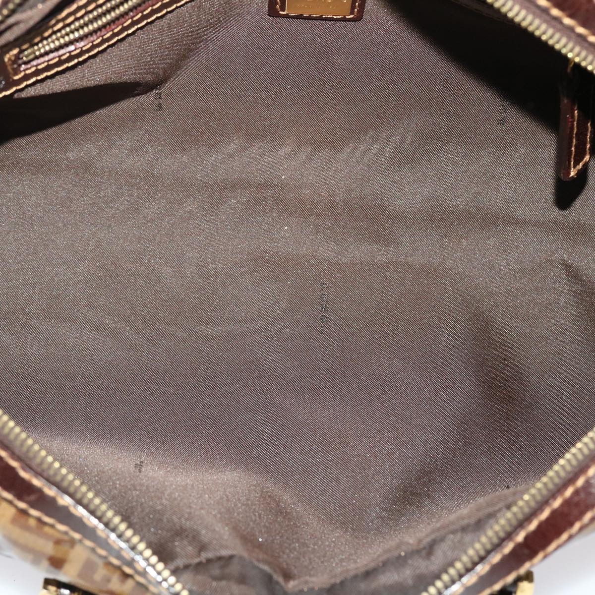 FENDI Zucchino Canvas Hand Bag Coated Canvas Brown  49107