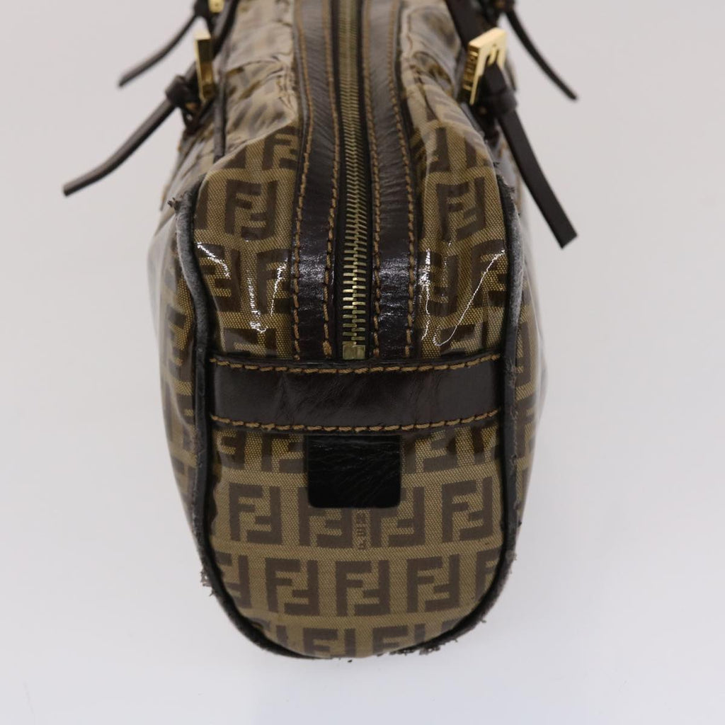 FENDI Zucchino Canvas Hand Bag Coated Canvas Brown  49107