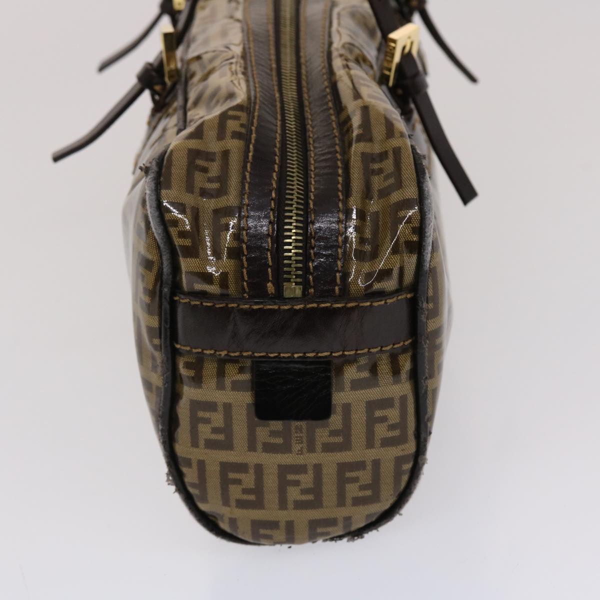 FENDI Zucchino Canvas Hand Bag Coated Canvas Brown  49107