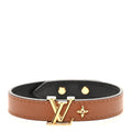 Louis Vuitton Calfskin LV Iconic Bracelet 19 Tan