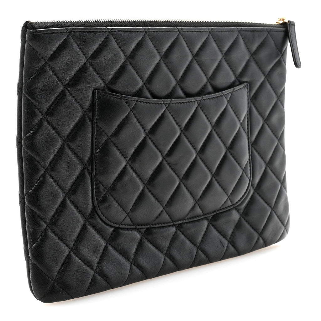 Lambskin Metallic Calfskin Quilted Crocodile Embossed Clutch 2.55 Reissue Cosmetic Case Gold