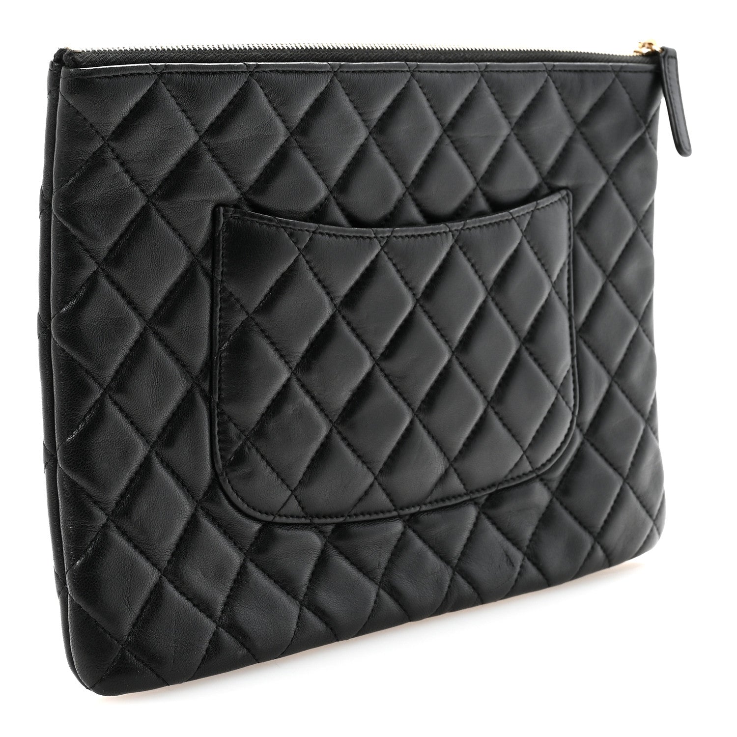 Lambskin Metallic Calfskin Quilted Crocodile Embossed Clutch 2.55 Reissue Cosmetic Case Gold