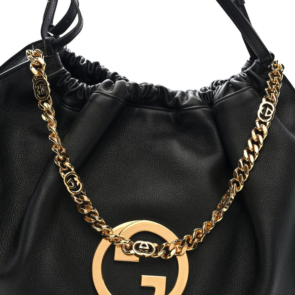 Gucci Calfskin Large Blondie Tote  Black