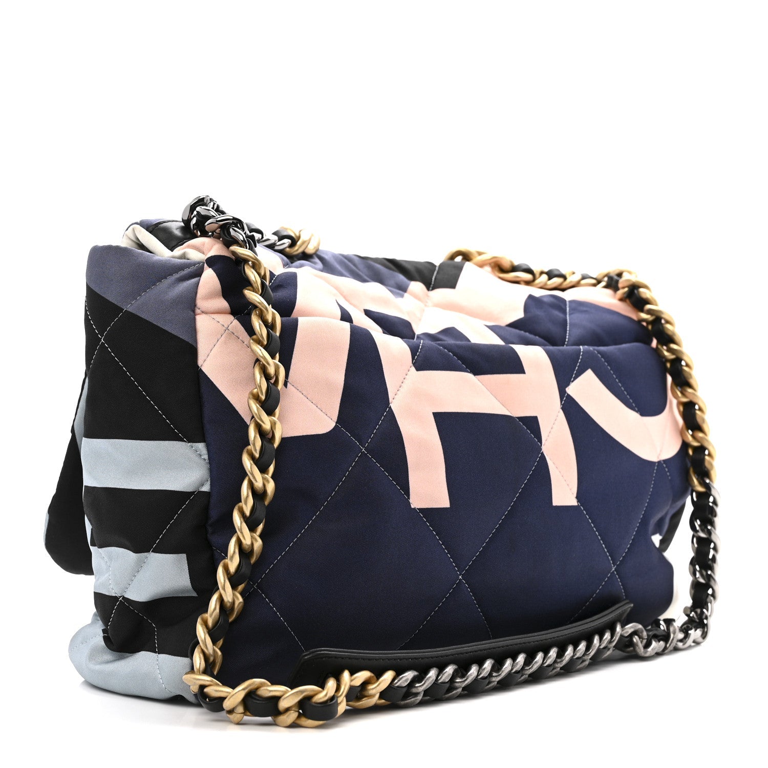 Chanel Silk Maxi Scarf Chanel 19 Flap Black Blue White