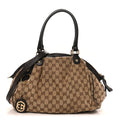Gucci Monogram Medium Sukey Boston Bag Dark Brown