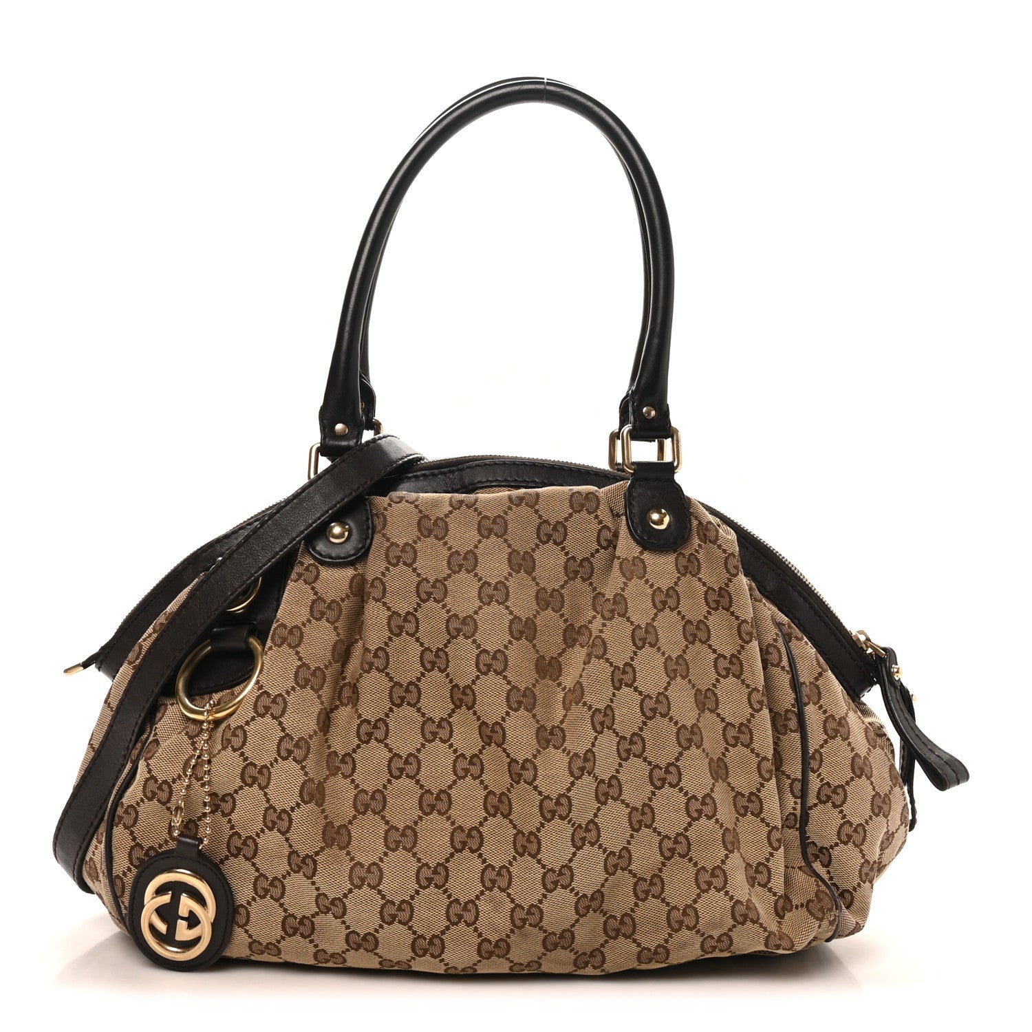 Gucci Monogram Medium Sukey Boston Bag Dark Brown