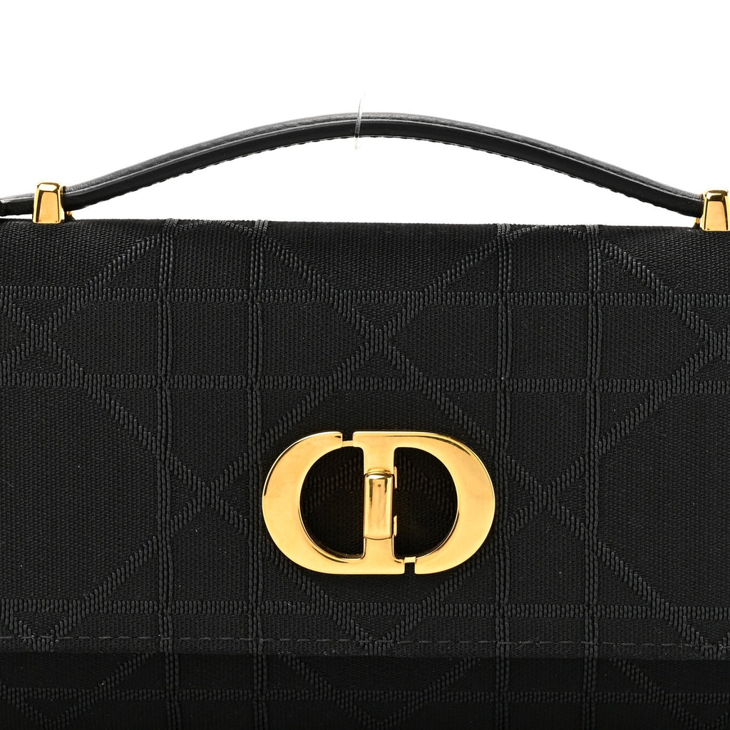 Christian Dior Technical Fabric Macrocannage Miss Caro Top Handle Pouch Black