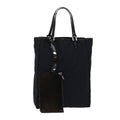 FENDI Zucchino Canvas Tote Bag Nylon Leather Black  49283