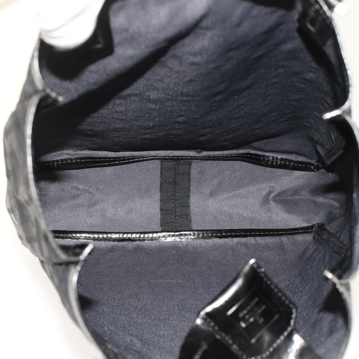 FENDI Zucchino Canvas Tote Bag Nylon Leather Black  49283