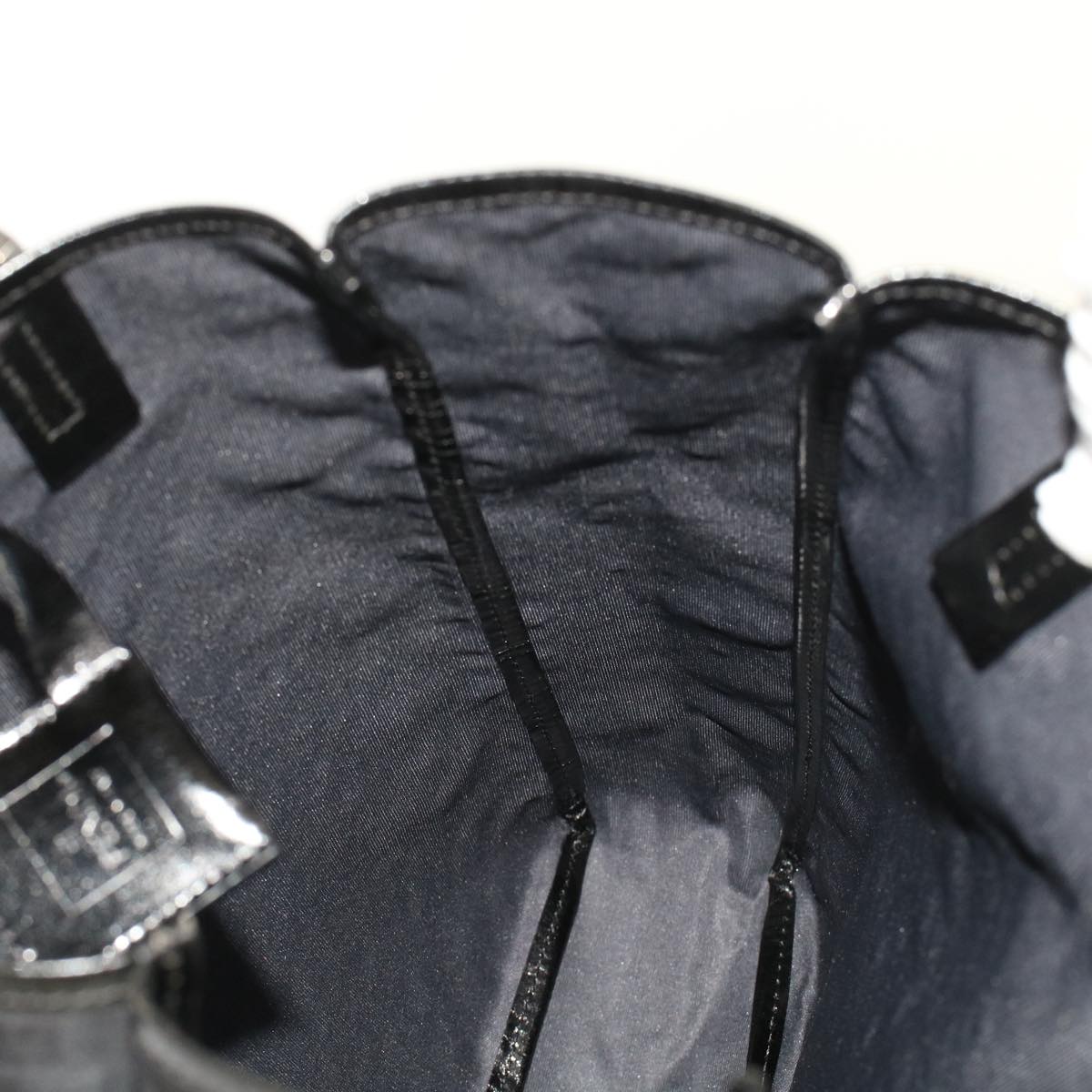FENDI Zucchino Canvas Tote Bag Nylon Leather Black  49283