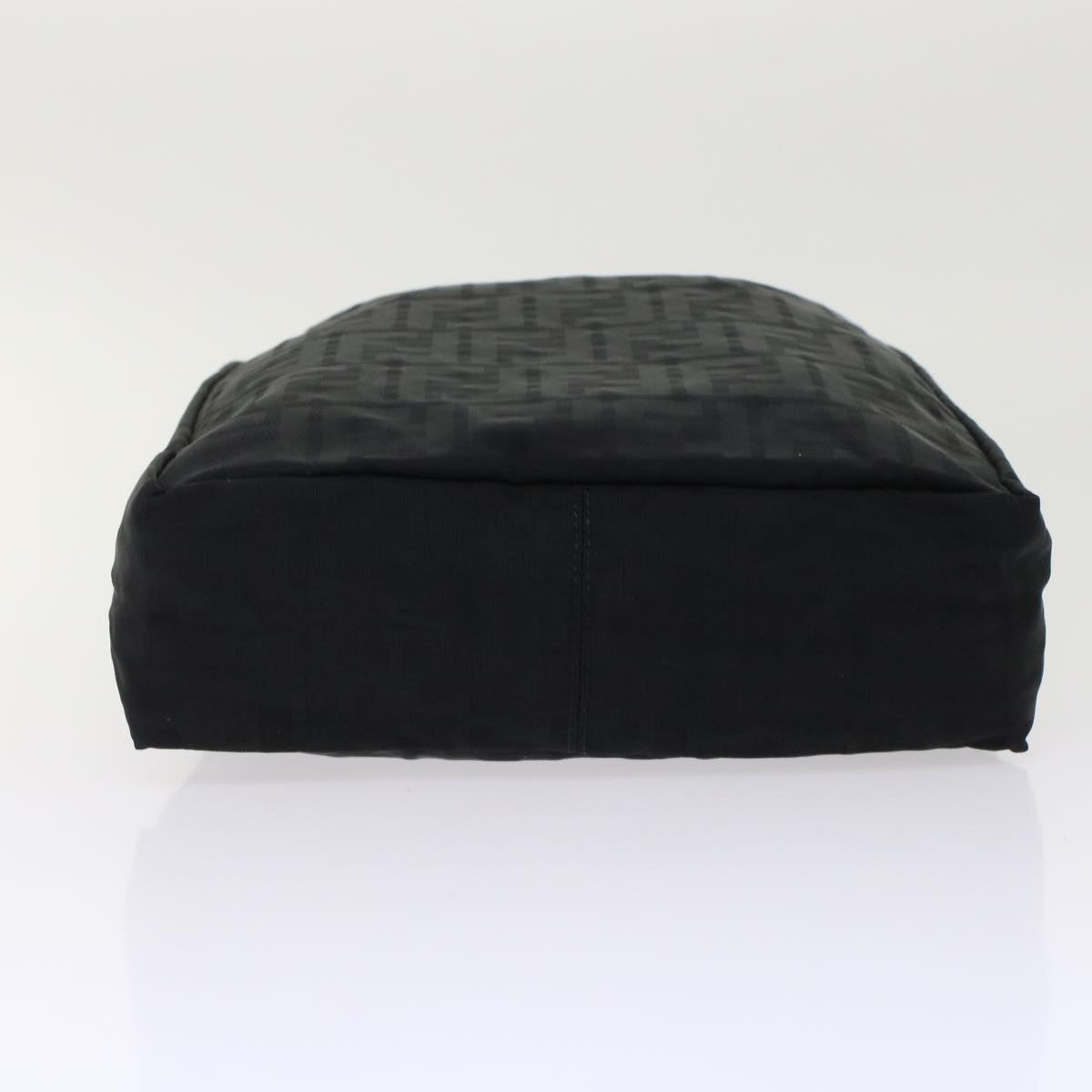 FENDI Zucchino Canvas Tote Bag Nylon Leather Black  49283