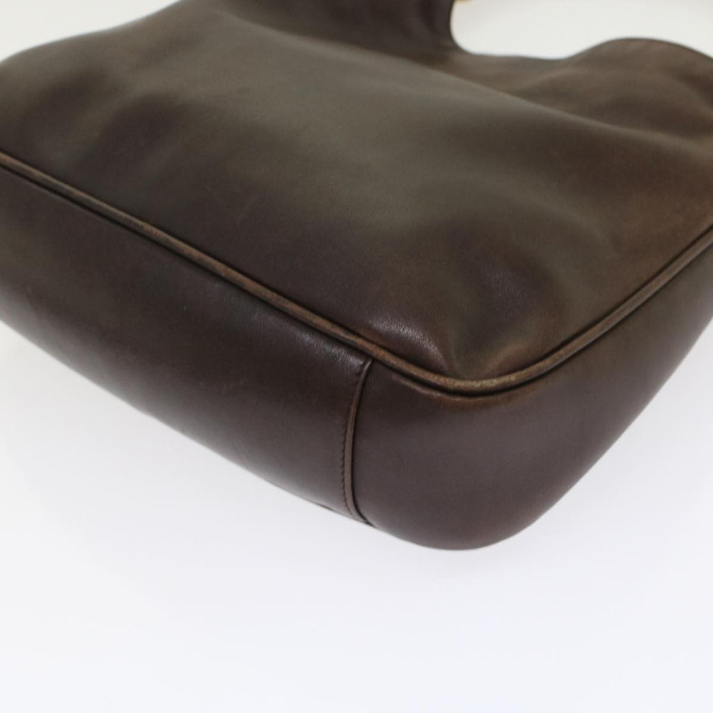 GUCCI Bamboo Hand Bag Leather 2way Brown  49284