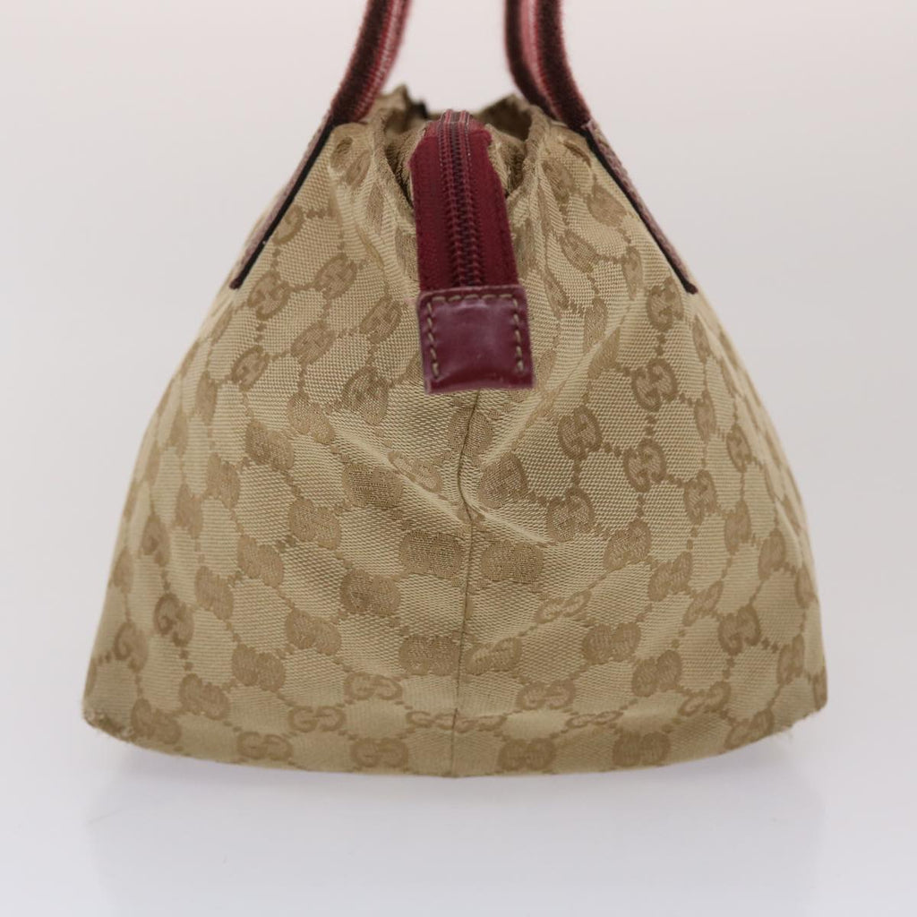 GUCCI GG Canvas Sherry Line Hand Bag Canvas Beige Red White 131228  49286