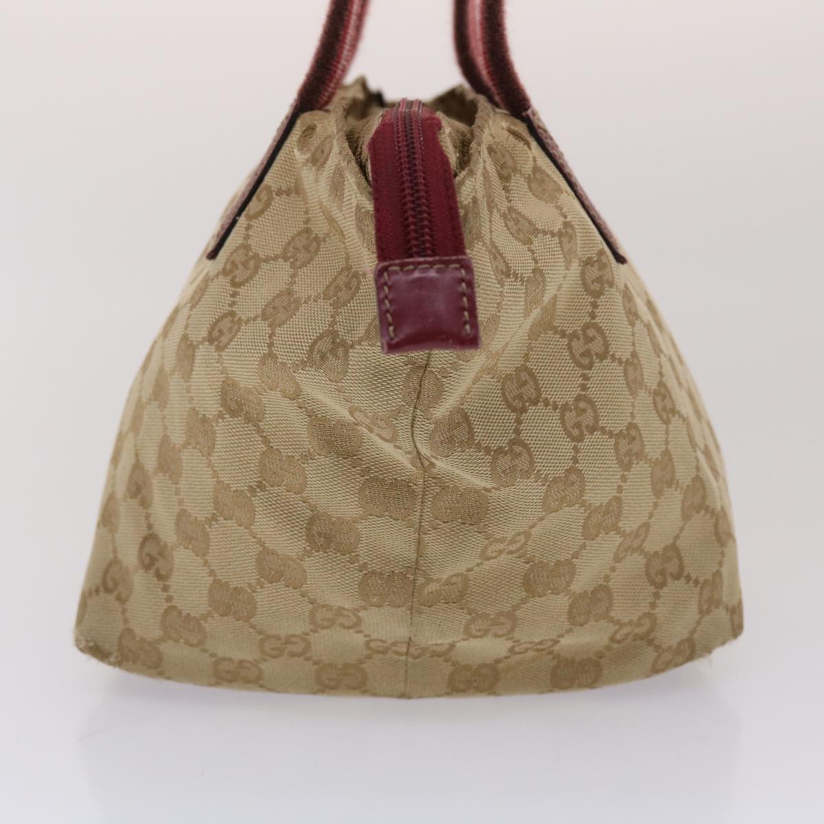 GUCCI GG Canvas Sherry Line Hand Bag Canvas Beige Red White 131228  49286