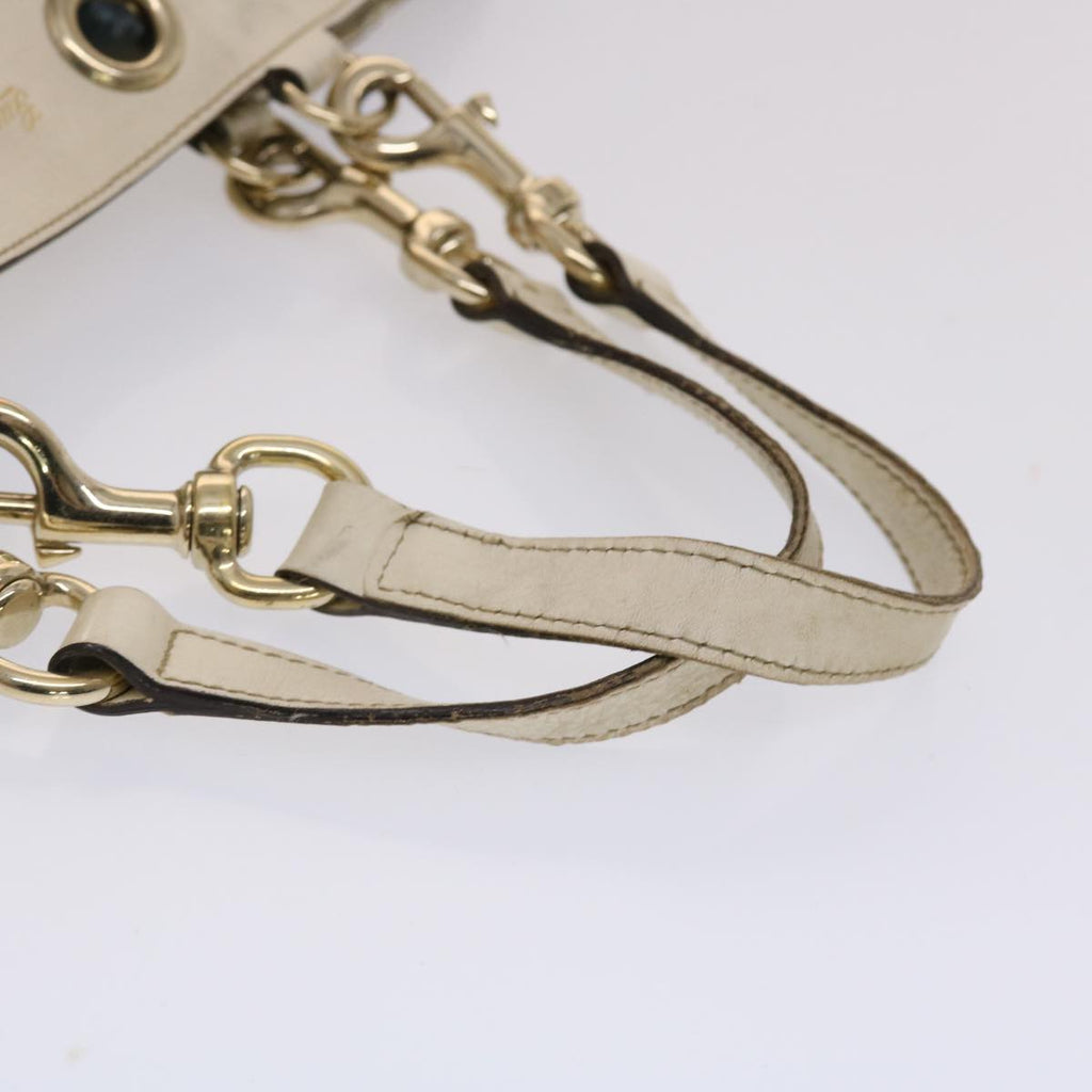 GUCCI GG Canvas Tote Bag Canvas Leather Beige White 162879  49289