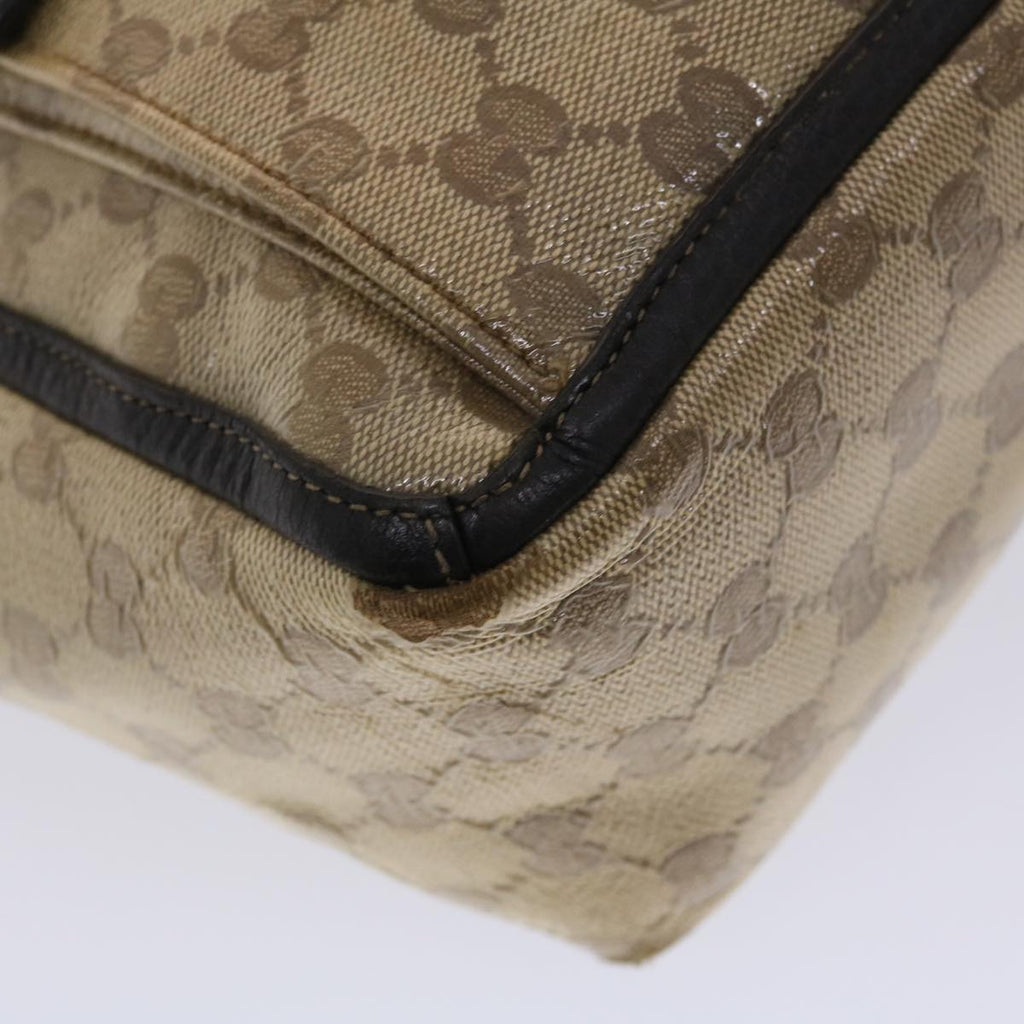 GUCCI GG Canvas Tote Bag Coated Canvas Beige Dark Brown 268639  49291
