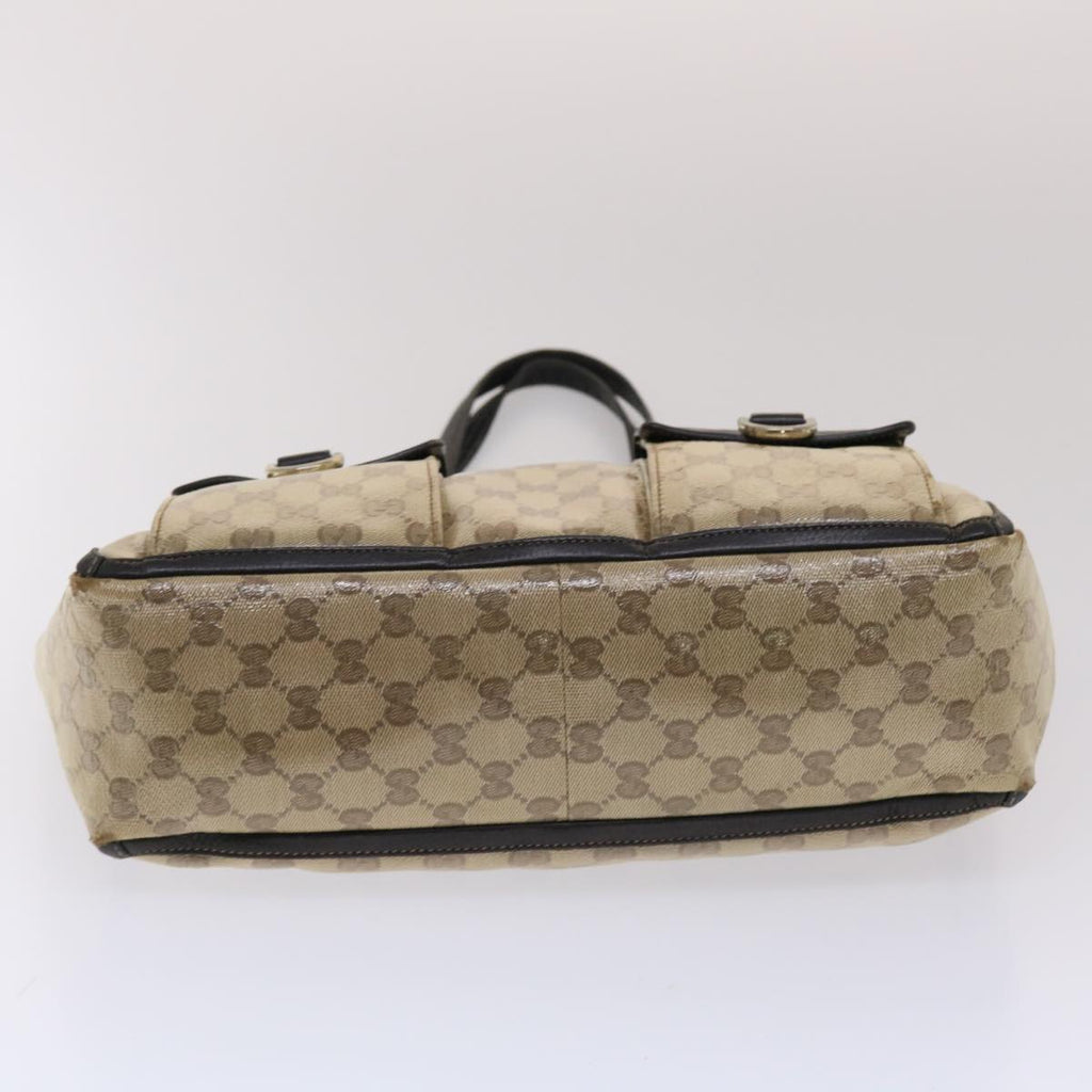 GUCCI GG Canvas Tote Bag Coated Canvas Beige Dark Brown 268639  49291