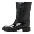 Louis Vuitton Rubber Embossed Monogram Splash Rain Short Boots 39 Black