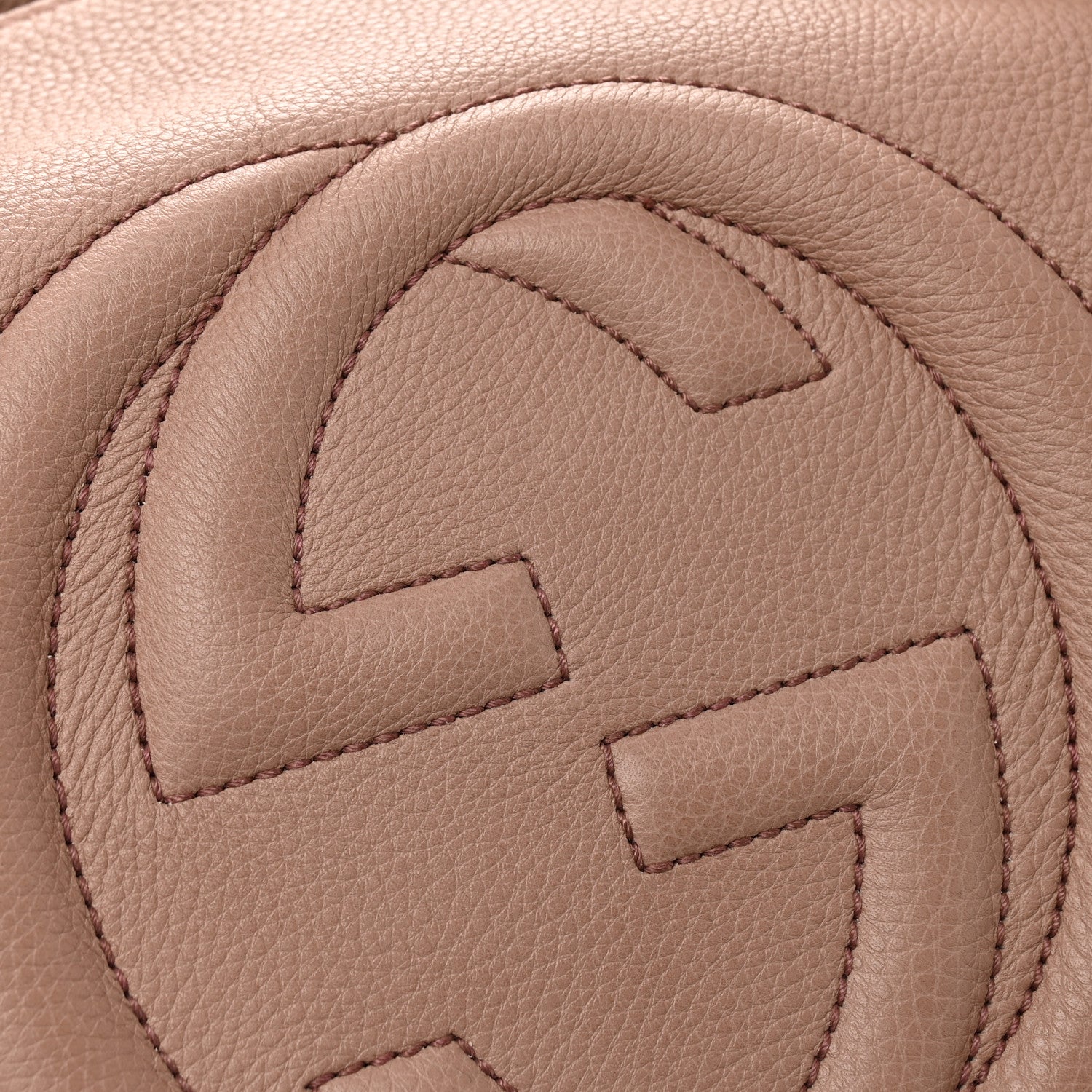 Gucci Pebbled Calfskin Medium Soho Chain Shoulder Bag Camelia