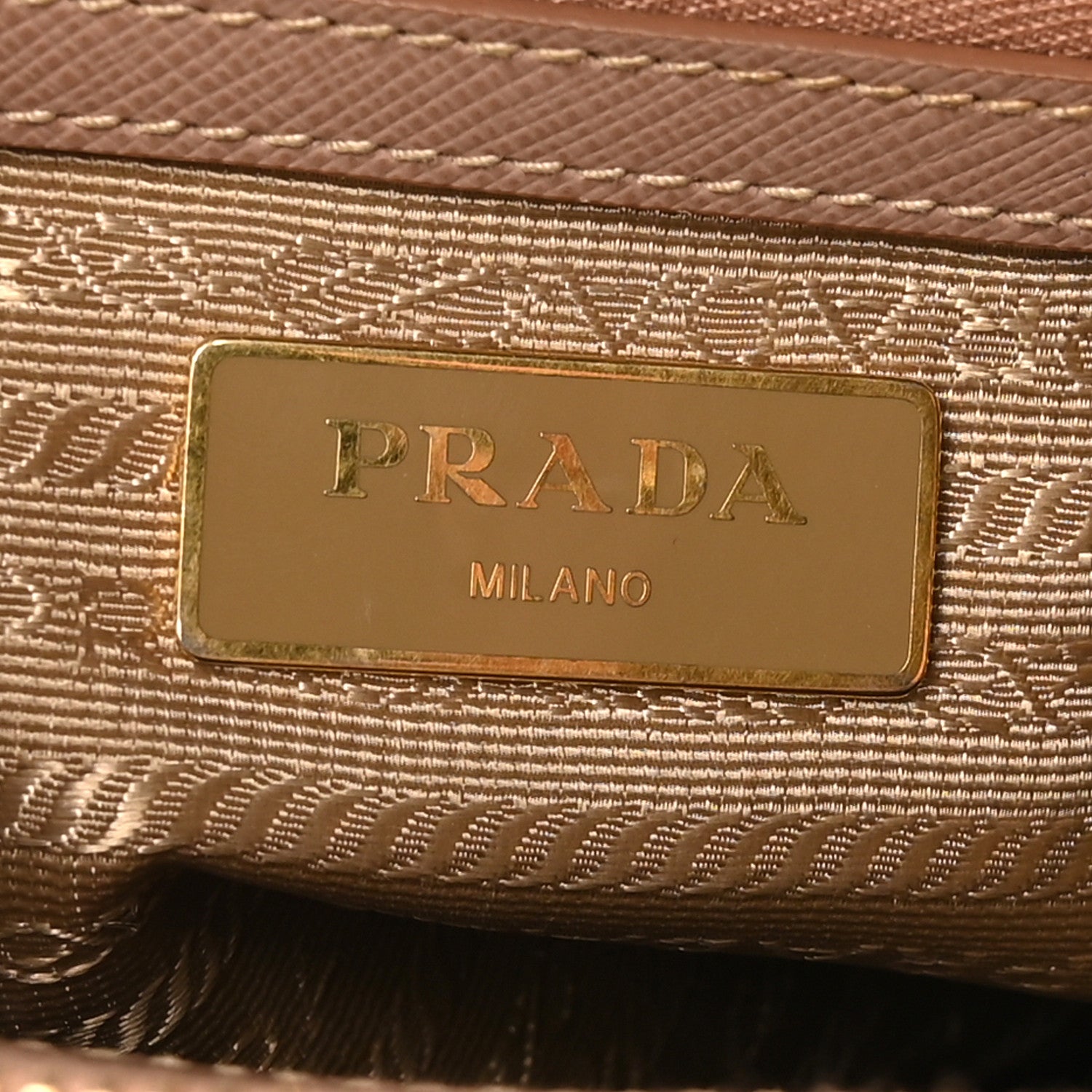 Prada Saffiano Small Galleria Double Zip Tote Cammeo