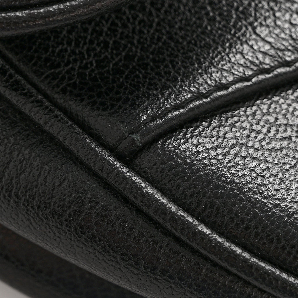 Christian Dior Shiny Goatskin  Saddle Bag Black