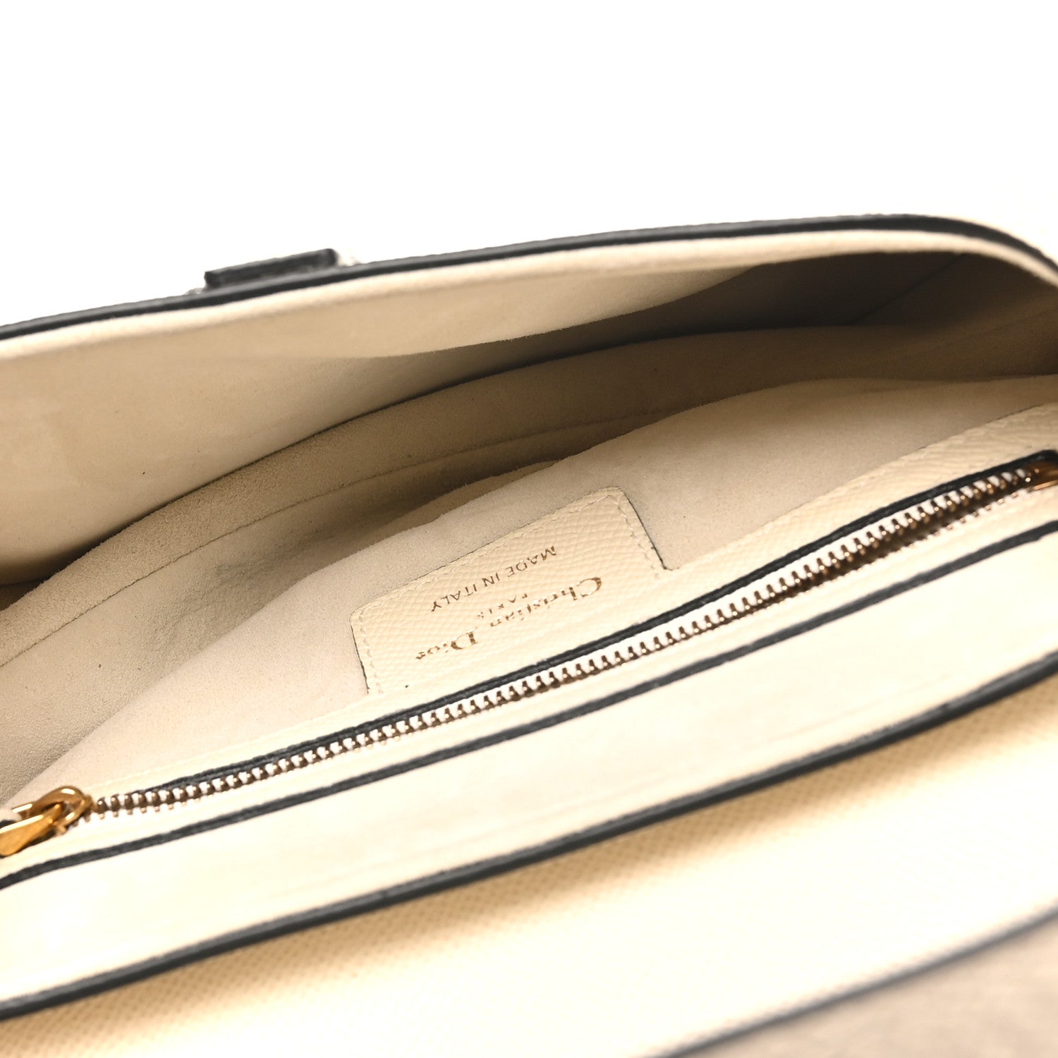 Christian Dior Grained Calfskin Saddle Bag With Strap Latte