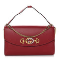 Gucci Smooth Calfskin Small Zumi Top Handle Shoulder Bag Hibiscus Red