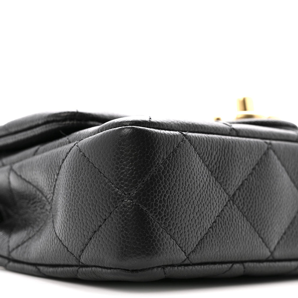 Chanel Caviar Quilted Mini Sweetheart Rectangular Flap Black