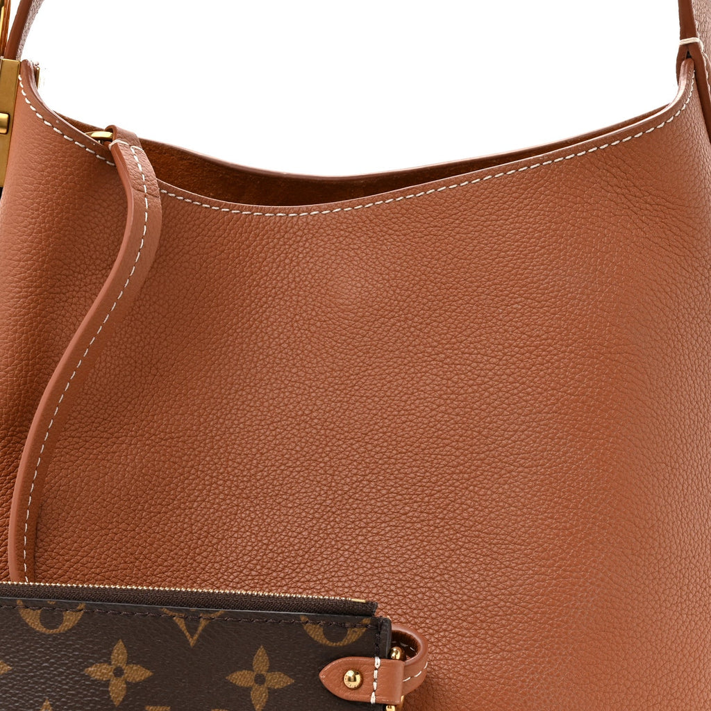 Louis Vuitton Grained Calfskin Low Key Hobo PM Cognac