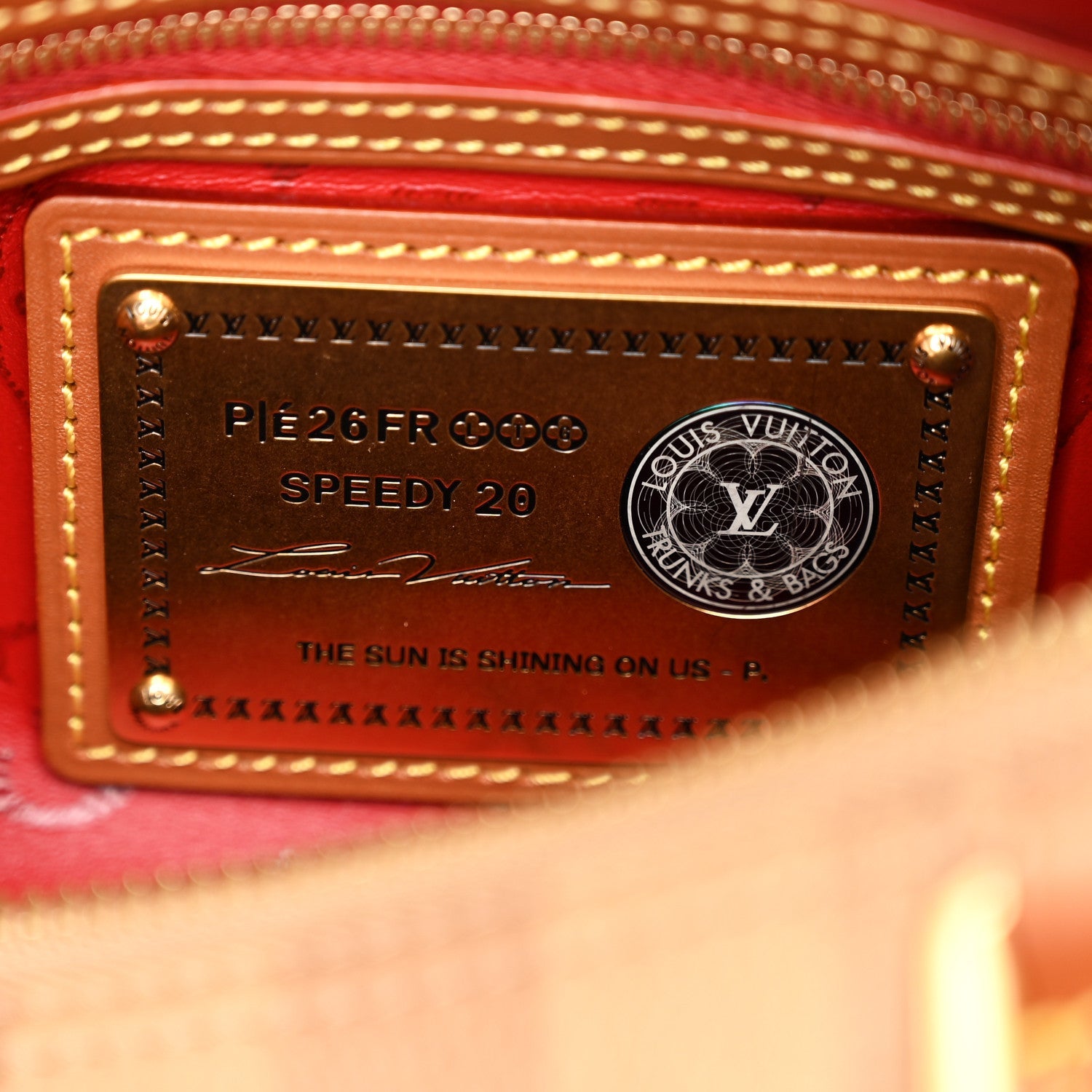 Louis Vuitton Calfskin Washed Stripes Speedy P9 Bandouliere 20 Camel