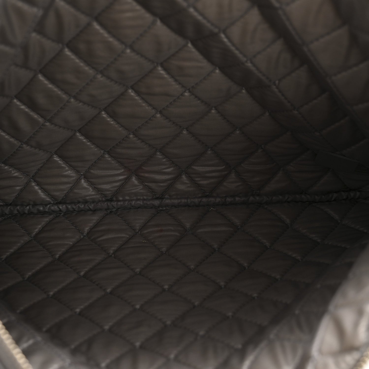 Lambskin Quilted Large Boy Zip Pouch Grey