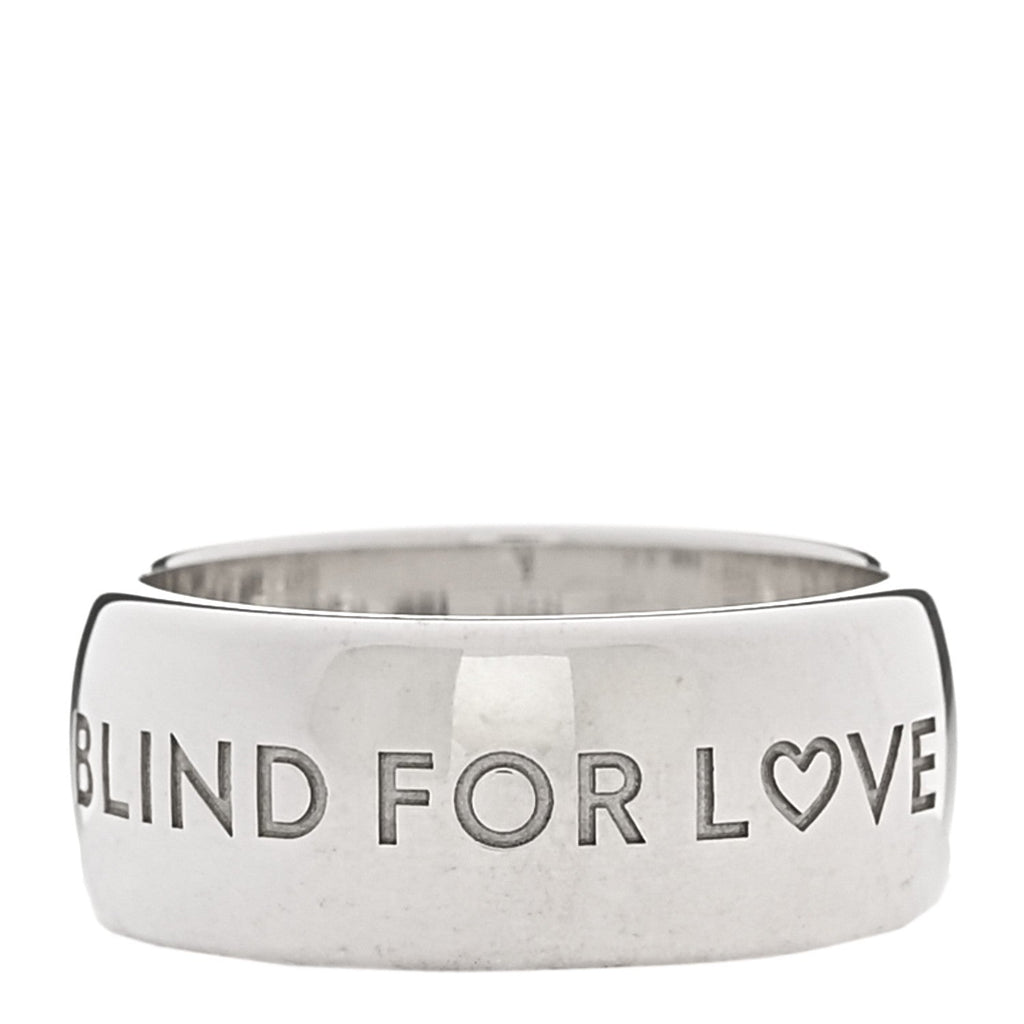 Gucci Sterling Silver Blind for Love Band Wide Ring 60 9