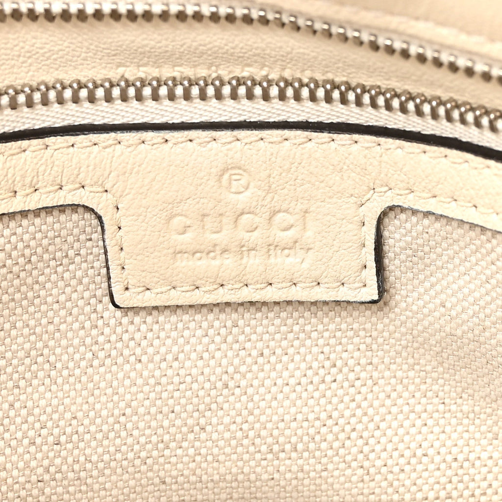 Gucci Sakai Be Green Calfskin Diagonal Stitched Small Blondie Tote Mystic White