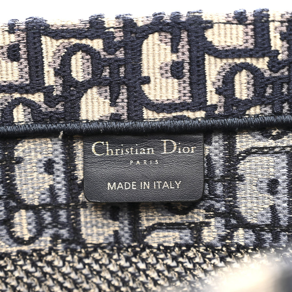 Christian Dior Oblique Small Book Tote Blue Multicolor
