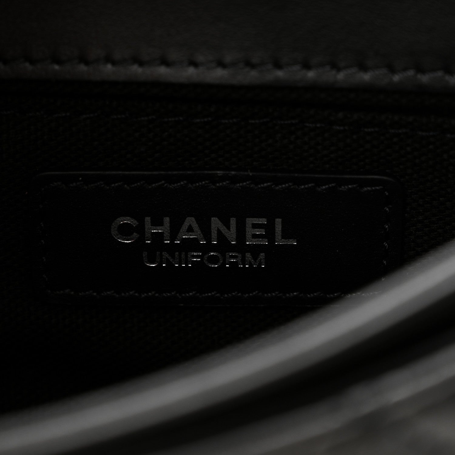 Chanel Calfskin Quilted CC Uniform Flap Belt Bag Black