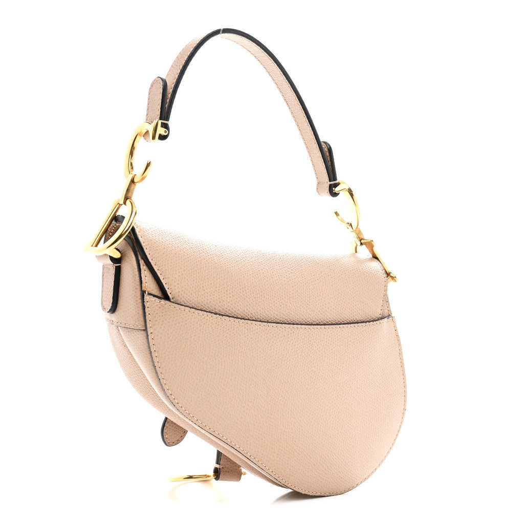 Christian Dior Grained Calfskin Mini Saddle Bag Fard