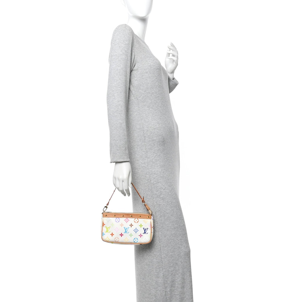 Louis Vuitton Monogram Multicolor Pochette Accessories White