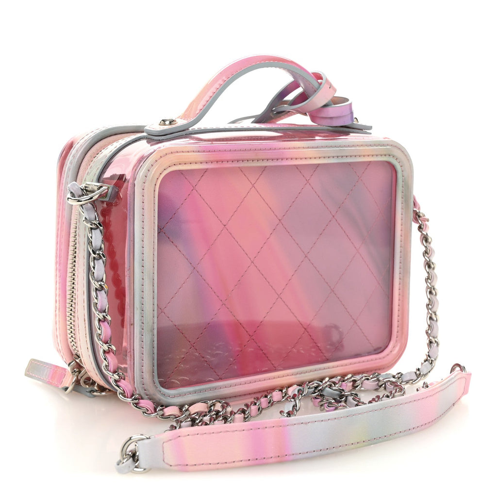 Chanel PVC Lambskin Filigree Small CC Filigree Vanity Case Pink Multicolor