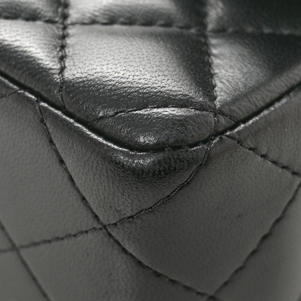Chanel Lambskin Quilted Mini Rectangular Flap Black