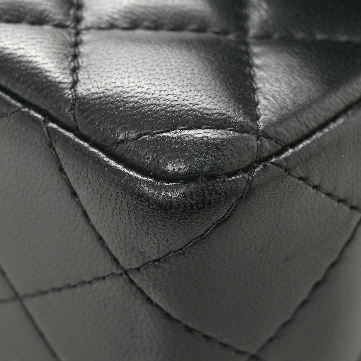 Chanel Lambskin Quilted Mini Rectangular Flap Black