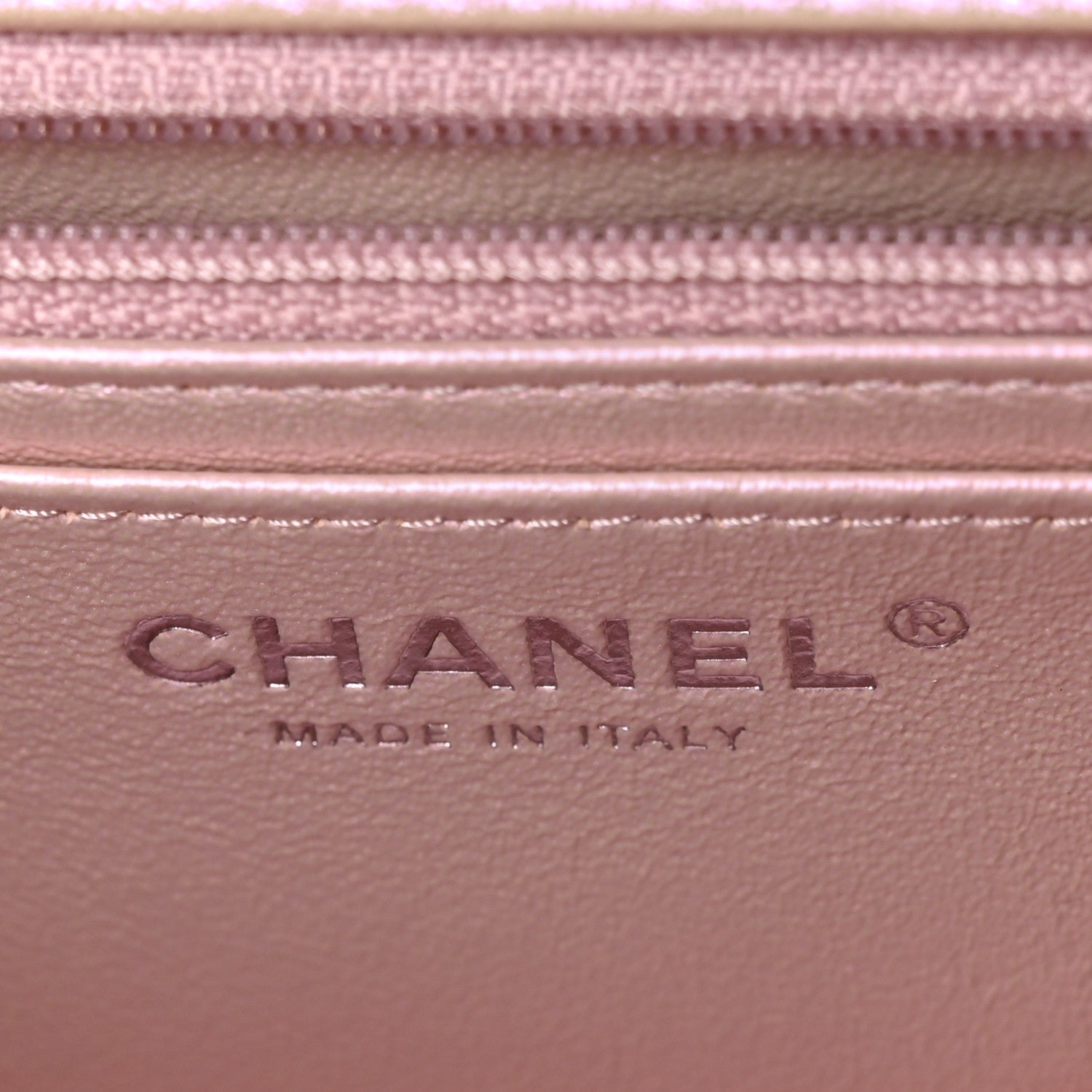 Chanel Iridescent Calfskin Quilted Mini Rectangular Flap Pink